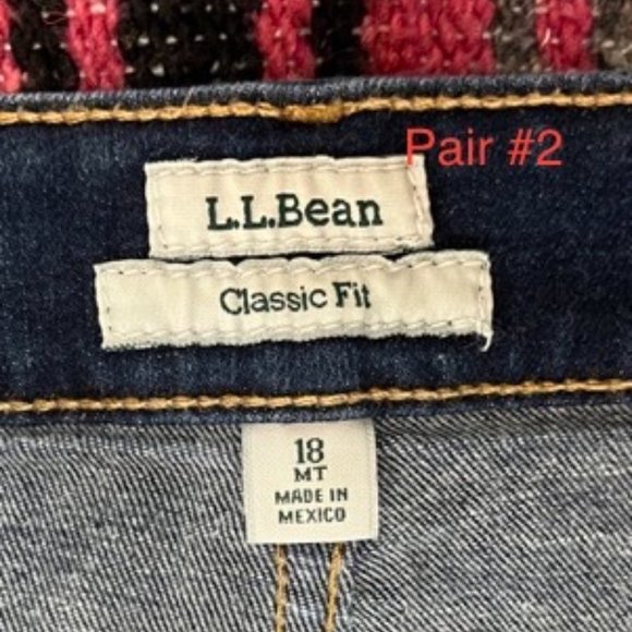 LL Bean Women's Classic Kick Boot Jeans, Washed Indigo, Size 18MT - Picture 6 of 7